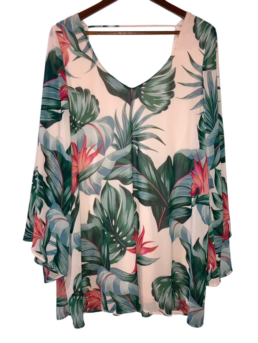Show Me Your Mumu Gabby Floral Low Back Mini Dress Cover Up Palms Away Pink Sz L